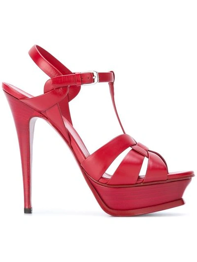 Shop Saint Laurent Classic Tribute 105 Sandals - Red