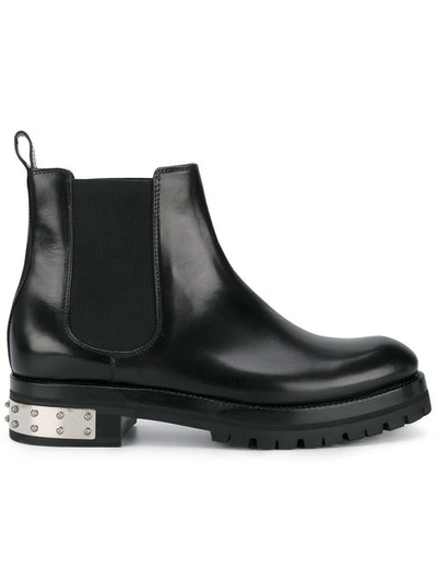 Alexander Mcqueen Embellished Leather Chelsea Boots In Black
