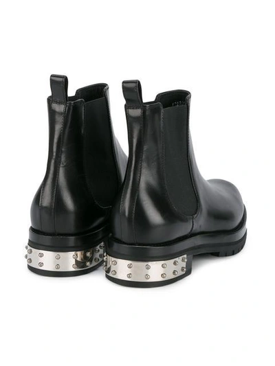 Shop Alexander Mcqueen Black Mod Leather Ankle Boots