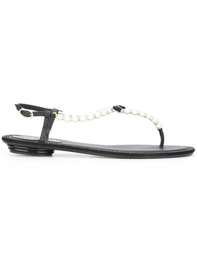 Shop René Caovilla Pearled Trim Sandals