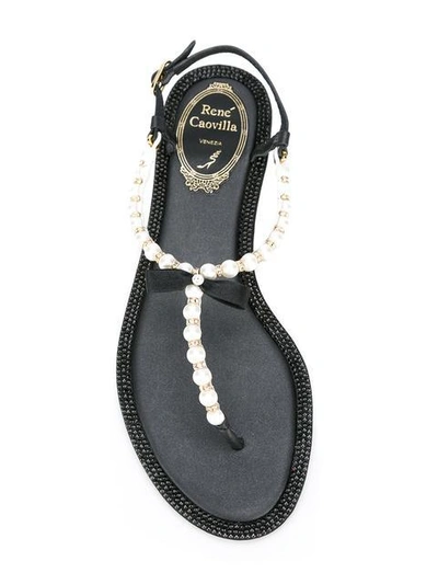 Shop René Caovilla Pearled Trim Sandals