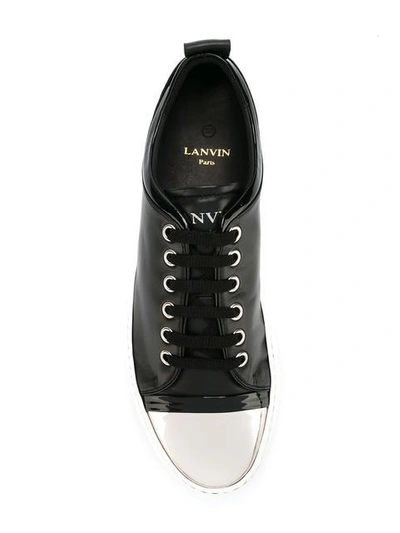 Shop Lanvin Toe Cap Sneakers In Black