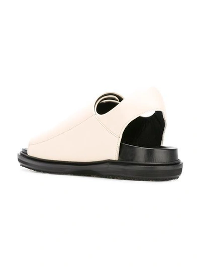 Shop Marni Slip On Sandals - Neutrals