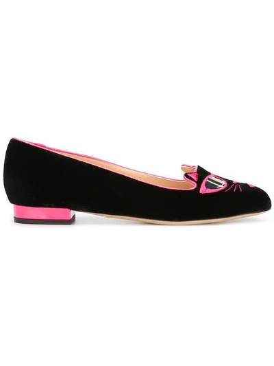 Shop Charlotte Olympia Pretty In Pink Kitty Slippers