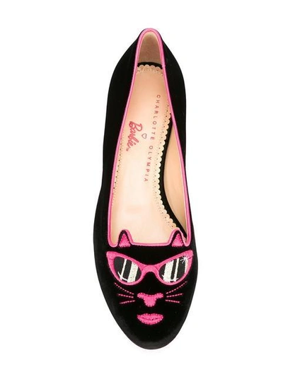 Shop Charlotte Olympia Pretty In Pink Kitty Slippers