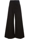 Isabel Marant Spanel Wide-leg Cotton-blend Cropped Trousers In Black