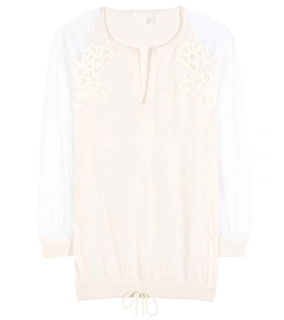 Chloé Cotton And Silk Blouse In White