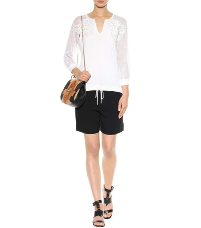 Shop Chloé Cotton And Silk Blouse In White