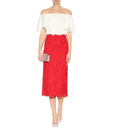 Shop Valentino Lace Skirt