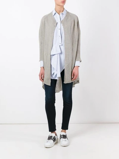 Lamberto Losani Buttoned Mid Cardigan - Neutrals In Neutrals