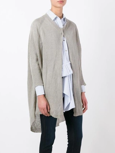 Lamberto Losani Buttoned Mid Cardigan - Neutrals In Neutrals