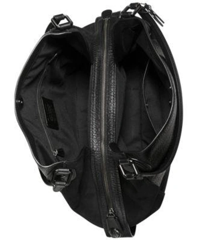 Shop Coach Edie Shoulder Bag 42 In Mixed Leathers In Dark Antique Nickel/black