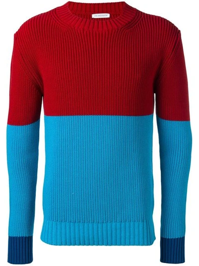 Jw Anderson Colour Block Chunky Knit Jumper In 450