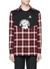 Maison Margiela Check Plaid Jersey Panel Herringbone Shirt