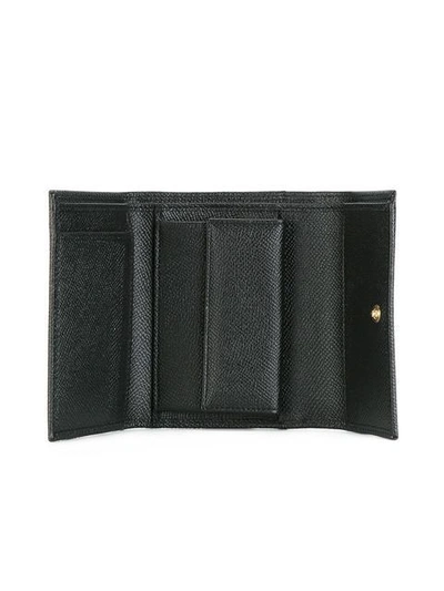 Shop Dolce & Gabbana Dauphine Leather Flap Wallet In Black