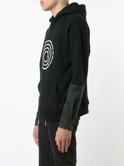 Shop Midnight Studios Hybrid Hooded Sweatshirt - Black
