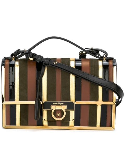 Ferragamo Panelled Stripe Shoulder Bag