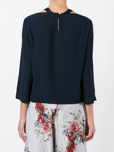 Shop Antonio Marras Scarf Collar Top In Blue