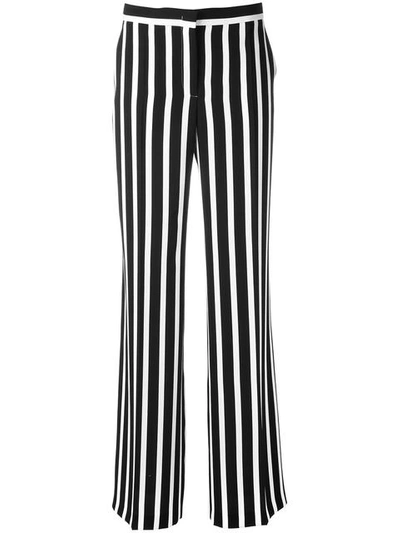 Alberta Ferretti Striped Wide Leg Trousers In Blue