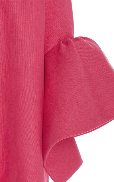 Shop Delpozo Coat With Frill Sleeves