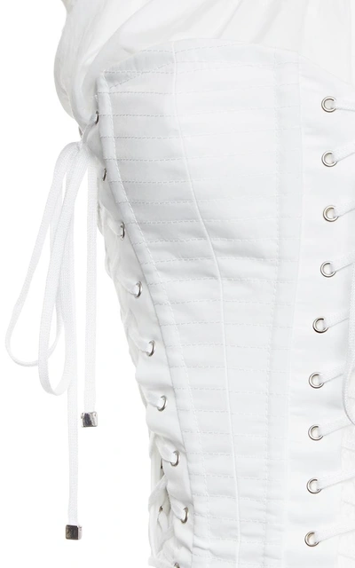 Shop Dolce & Gabbana Cotton Poplin Off-the-shoulder Corset Top