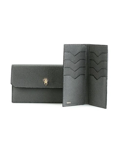 Shop Valextra Continental Wallet - Grey