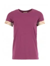 BURBERRY Burberry Stretch Cotton T-shirt,3968495YSM82367MAGENTAPINK