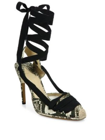 Altuzarra Snake-print Leather Lace-up D'orsay Pumps