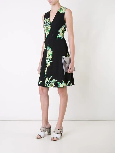 Shop Proenza Schouler Sleeveless Floral Print Dress In Black