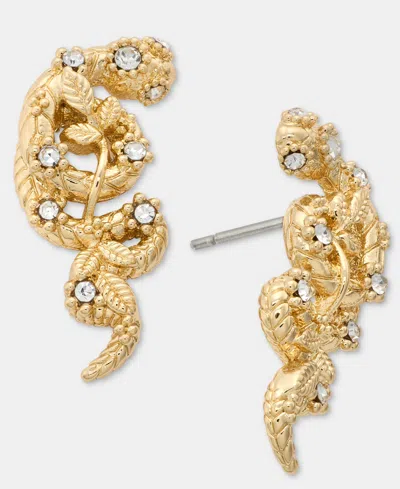 Marchesa Pave Snake Statement Stud Earrings In Gold