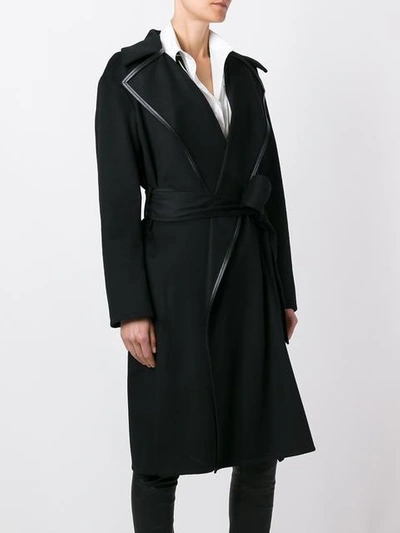 Shop Tom Ford Thick Lapels Belted Coat - Black