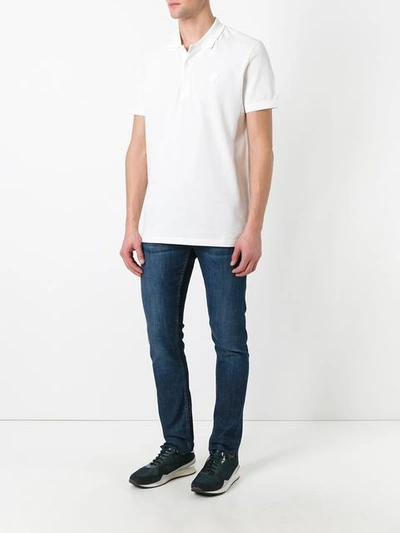 Shop Versace Classic Polo Shirt In White