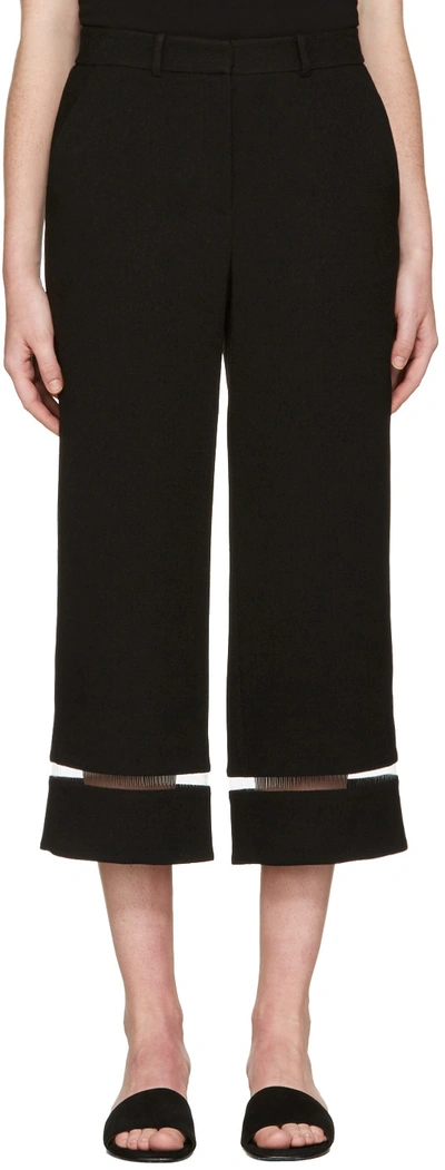 Alexander Wang Cropped Pants With Fishing Line Trim In Onyx