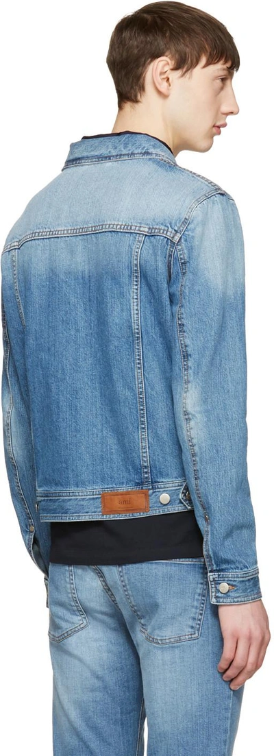 Shop Ami Alexandre Mattiussi Blue Denim Jacket