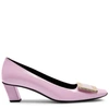 Roger Vivier 45mm Belle Vivier Patent Leather Pumps, Light Pink