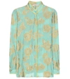 ETRO METALLIC SILK-BLEND BLOUSE,P00215093