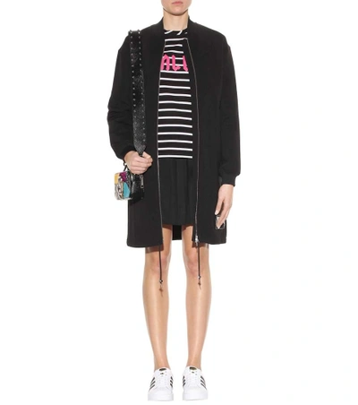 Shop Mcq By Alexander Mcqueen Jersey Coat In Darkest Llack