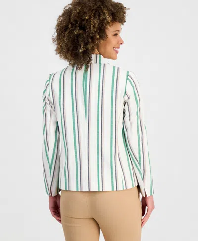 Kasper Women's Striped Flap-pocket Blazer In Pattern