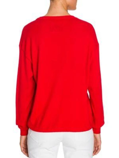 Shop Moschino Oversized Bear Knit Sweater In Red