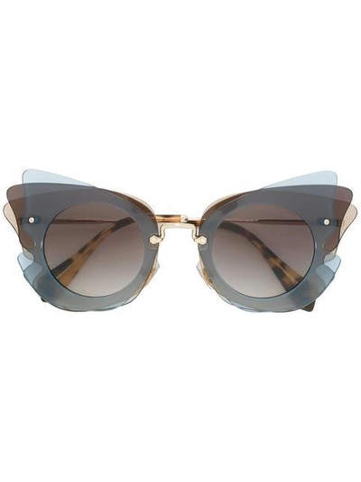 Shop Miu Miu Eyewear Collection Butterfly Sunglasses - Metallic