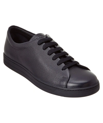 Prada Leather Sneaker In Black