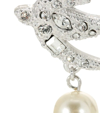 Shop Miu Miu Crystal-embellished Silver Earrings