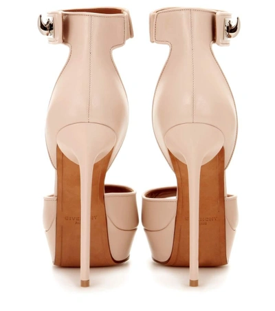 Shop Givenchy Shark 125 Leather Sandals In Eude Piek
