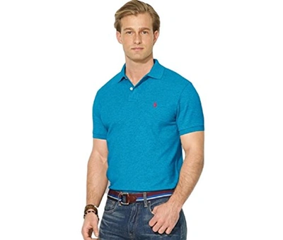 Polo Ralph Lauren Men Custom Fit Mesh Polo Shirt In Deep Aqua