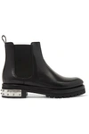 ALEXANDER MCQUEEN Embellished leather Chelsea boots