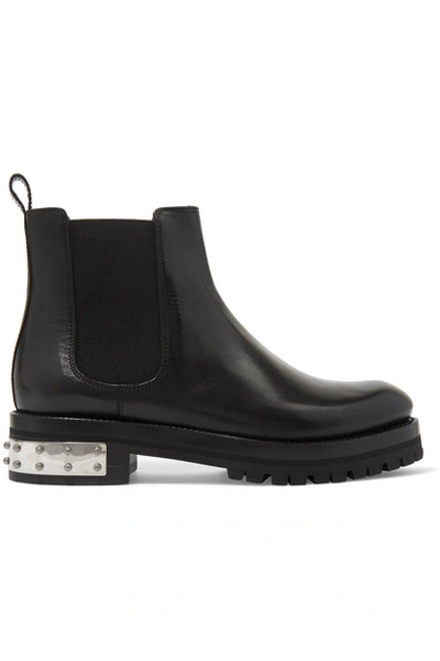 Shop Alexander Mcqueen Embellished Leather Chelsea Boots