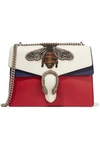 GUCCI DIONYSUS MEDIUM APPLIQUÉD COLORBLOCK LEATHER SHOULDER BAG