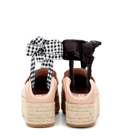 Shop Miu Miu Leather Platform Loafers In Pink