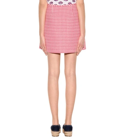 Shop Prada Virgin Wool Miniskirt In White