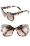 Prada Hexagonal Two-tone Sunglasses In Spotty Tortoise
